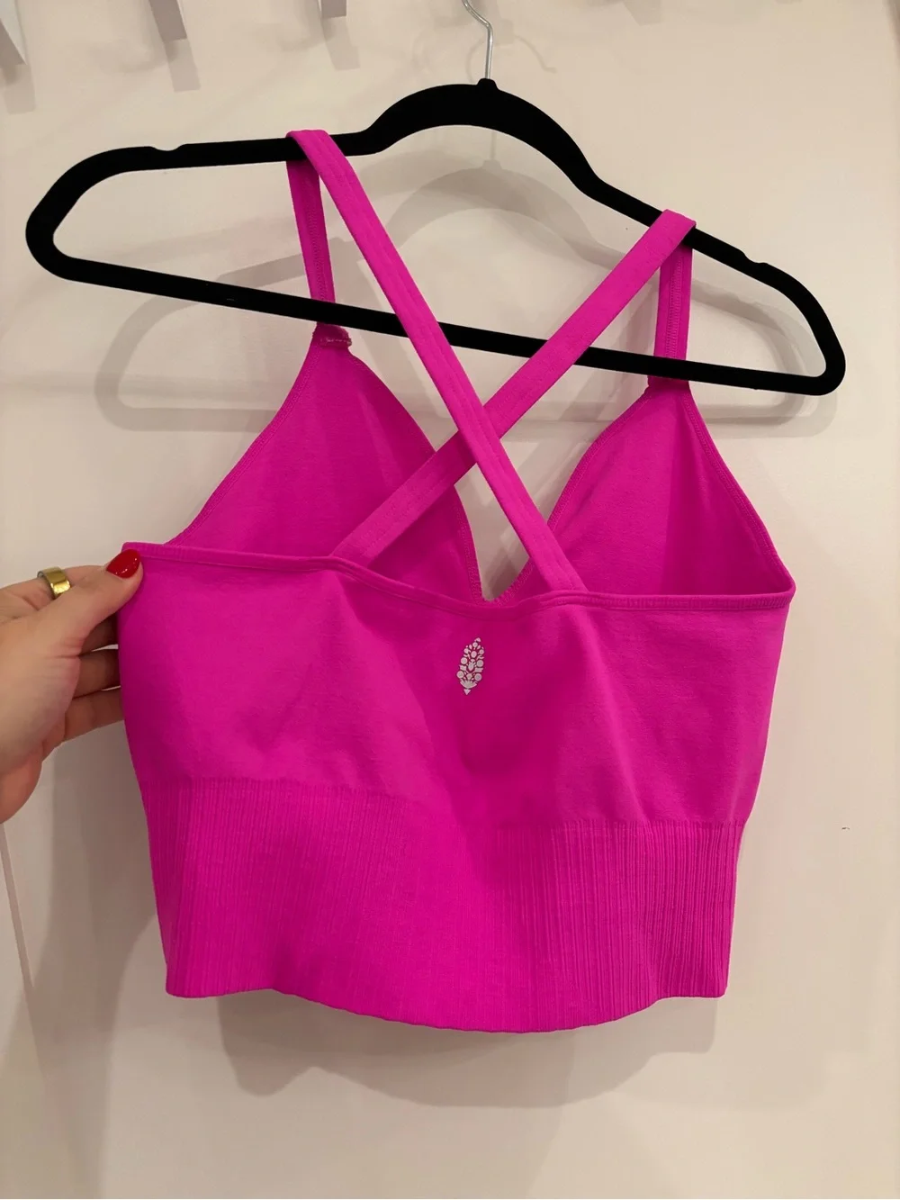FP Movement by Free People Hot Pink V-Neck Ribbed Sports Bra Tank - Picture 2 of 3